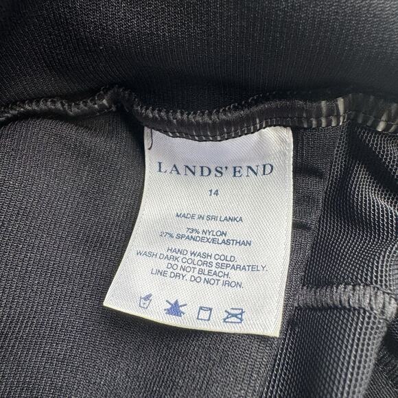 Lands' End Women's Black Slimming One Piece Halter Swimsuit Bathing Suit 14 - Picture 5 of 6